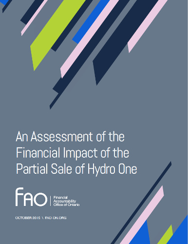 An Assessment of the  Financial Impact of the Partial Sale of Hydro One