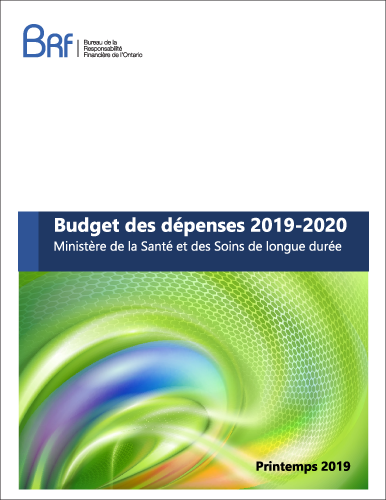 Budget des dépenses 2019-2020 : Ministère de la Santé et des Soins de longue durée