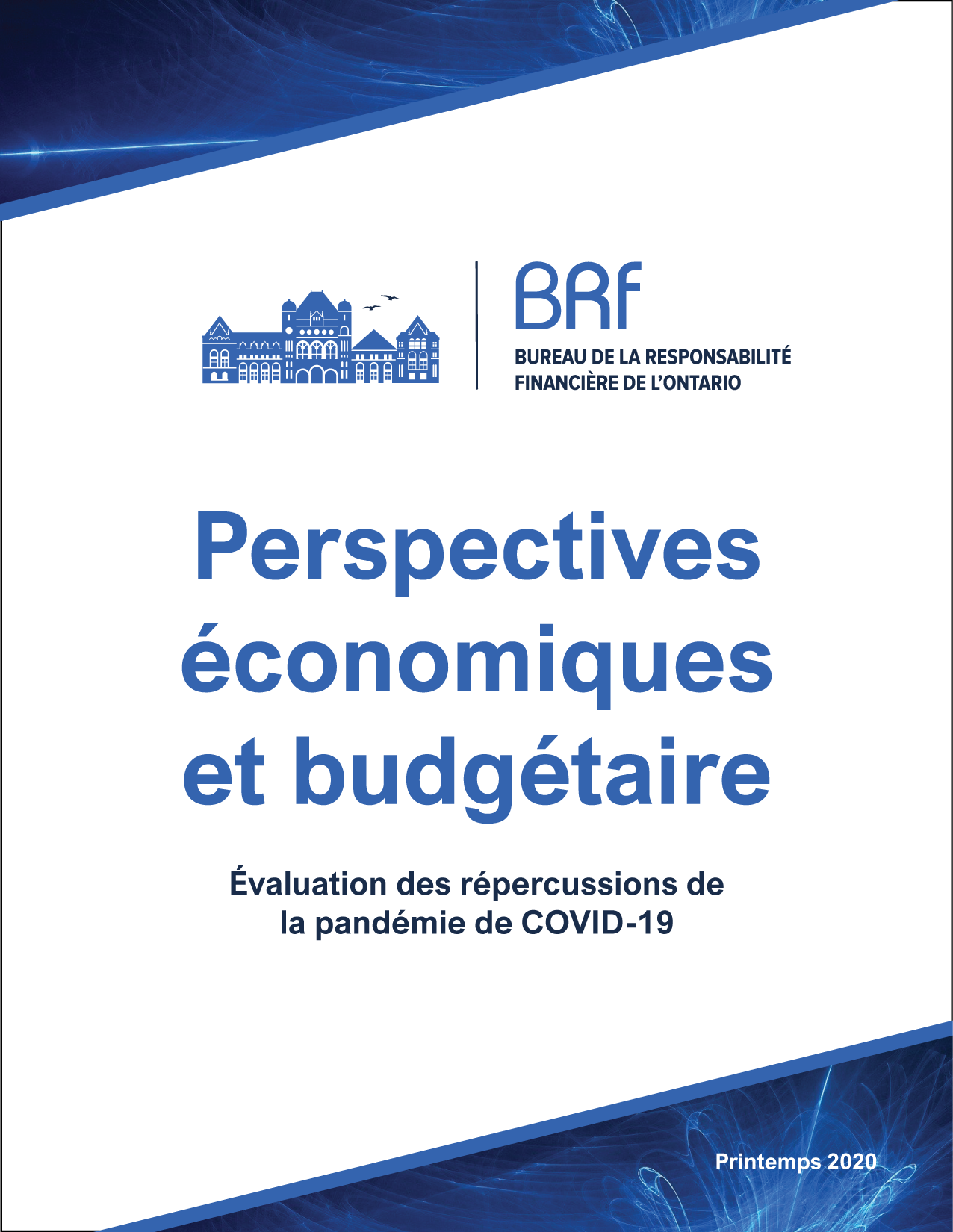 Perspectives économiques et budgétaires, printemps 2020