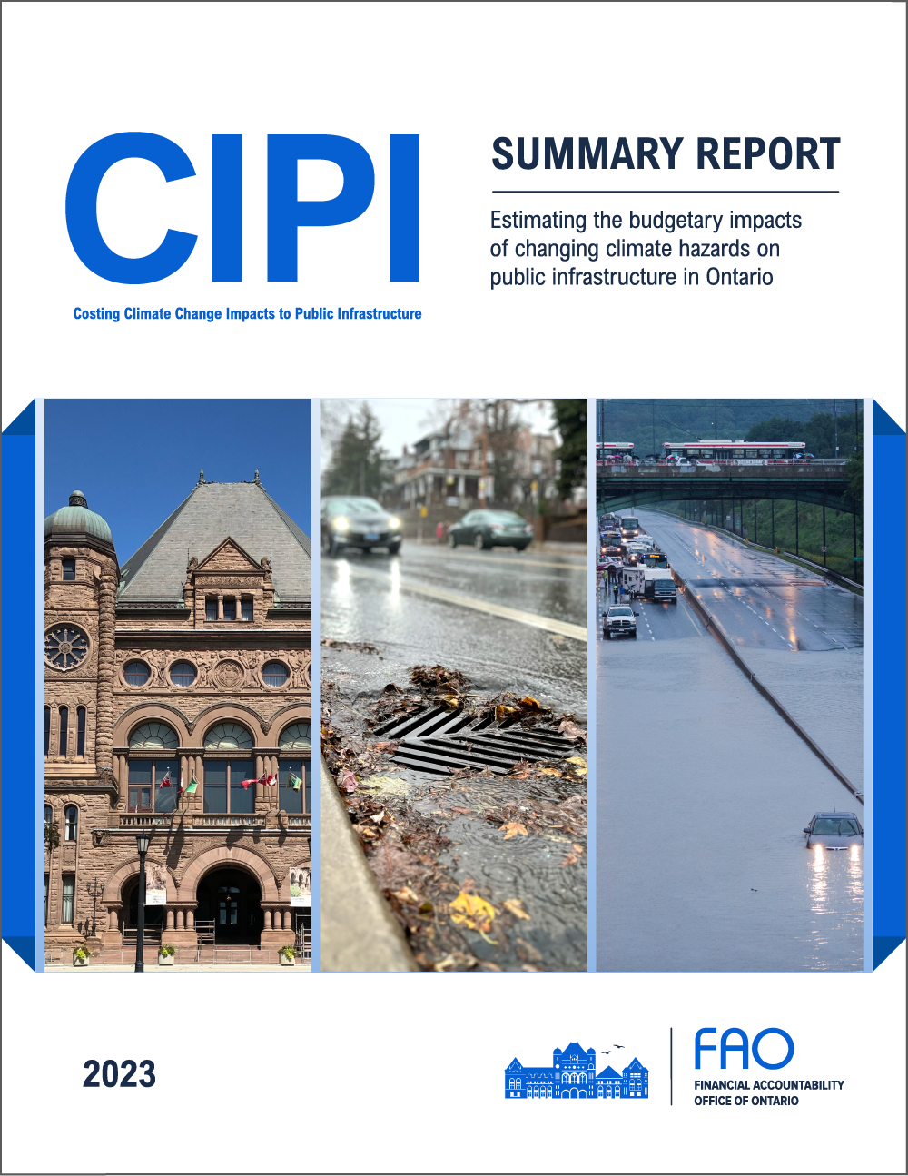 CIPI: Summary Report - Estimating the budgetary impacts of changing climate hazards on public infrastructure in Ontario