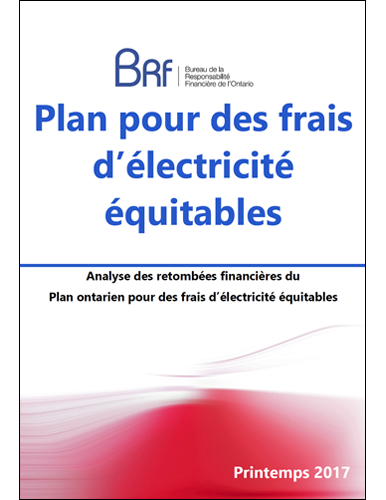 Analyse des retombées financières du Plan ontarien pour des frais d’électricité équitables