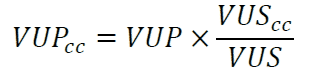 〖VUP〗_cc=VUP×〖VUS〗_cc/VUS