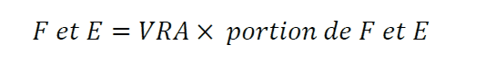 F et E = VRA × portion de F et E